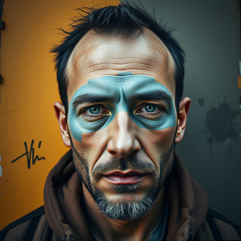 Hyperrealistic Portrait in Urban Street Art Style