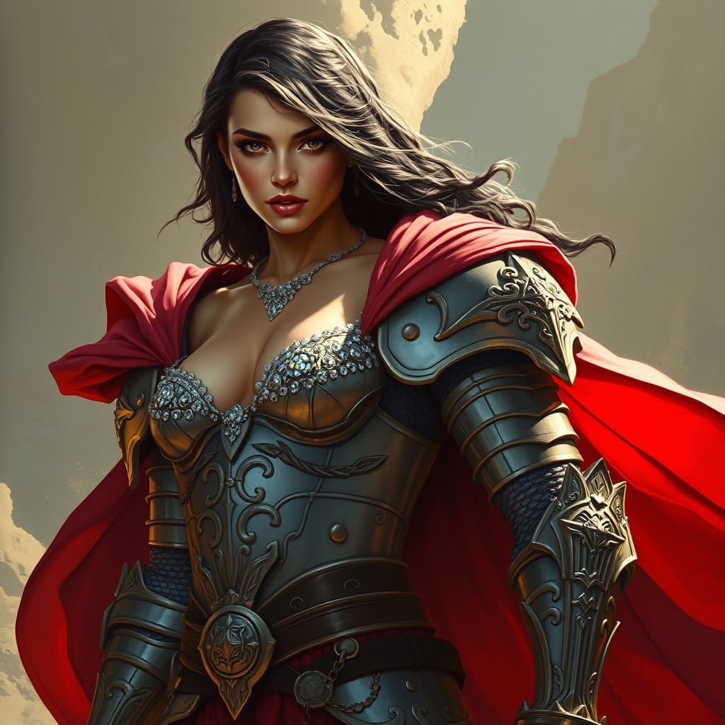 Elegant Woman in Shining Armor