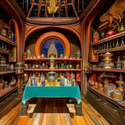 Magical Item Shop Interior in Studio Art Style