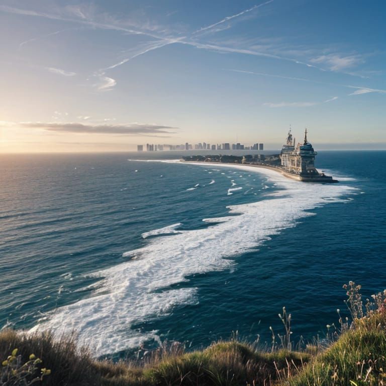 Abstract Hazy Horizon in Dreamlike Liminal Space