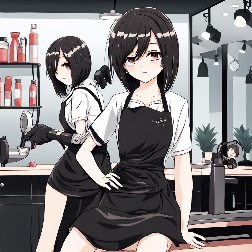 Hairdressers: Anime-Style Haircut in Modern Salon