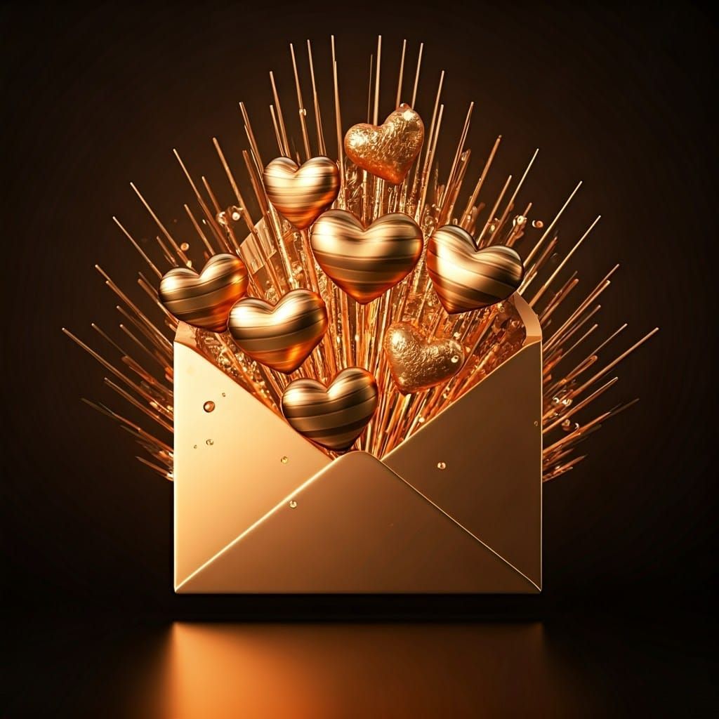 Elegant Art Deco Valentine's Day Card with Glowing Floating ...