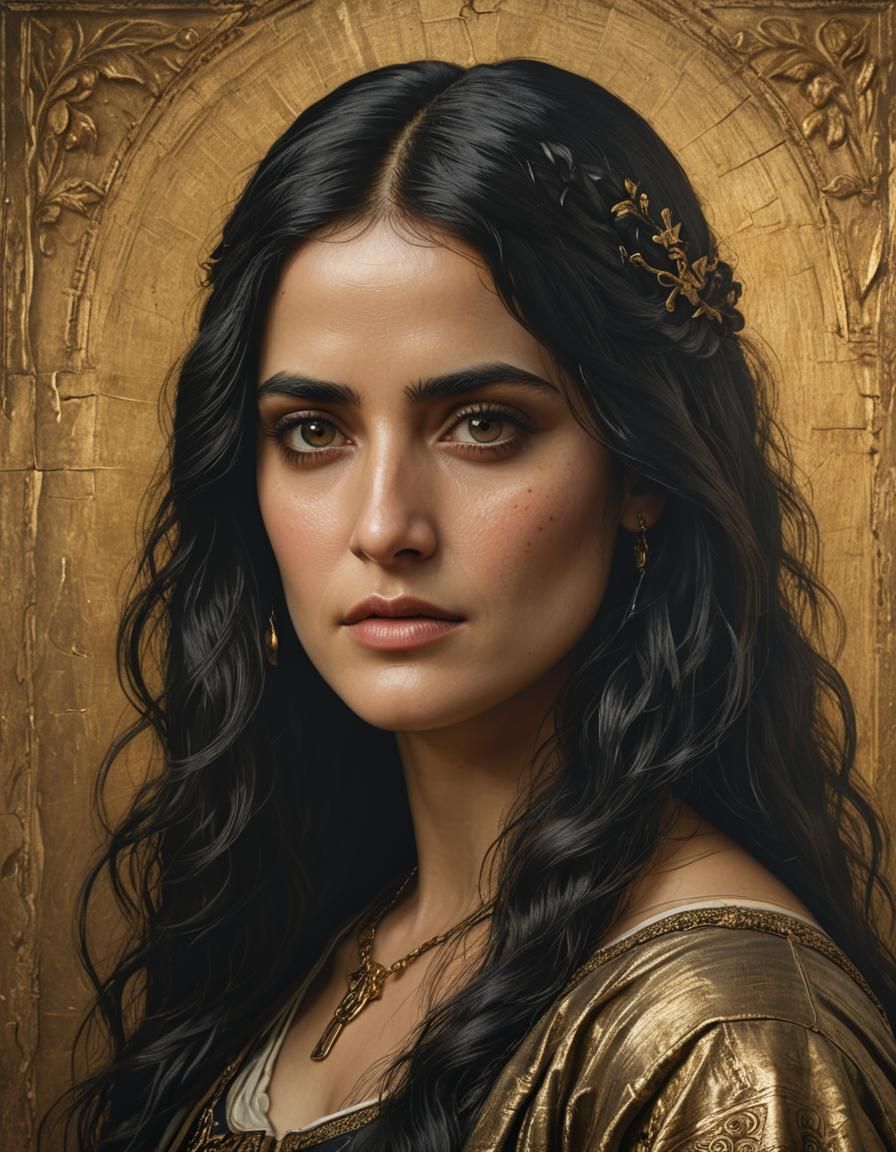 Renaissance Portrait of a Girl in Oil Painting Style