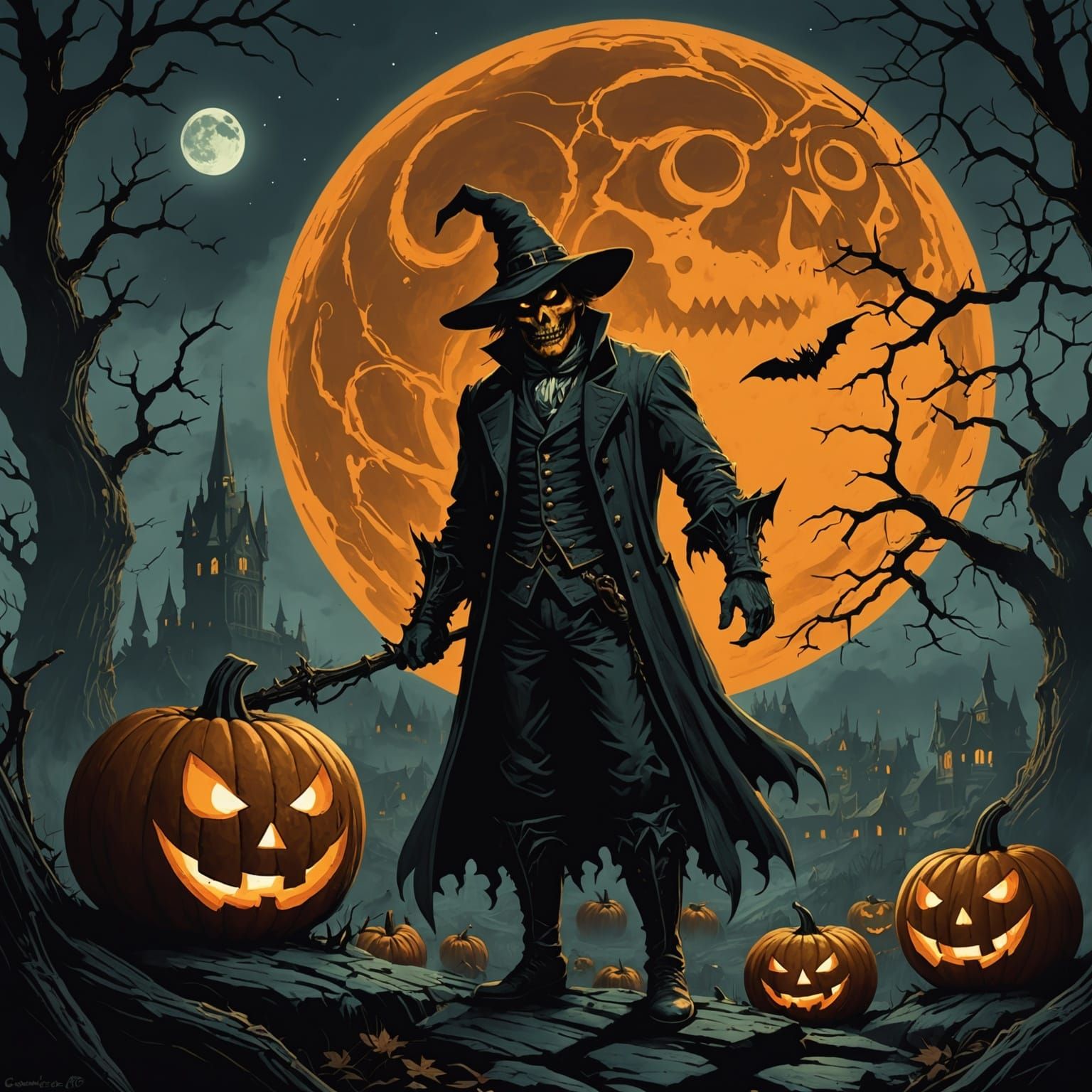 Horror Jack o' Lantern Moon