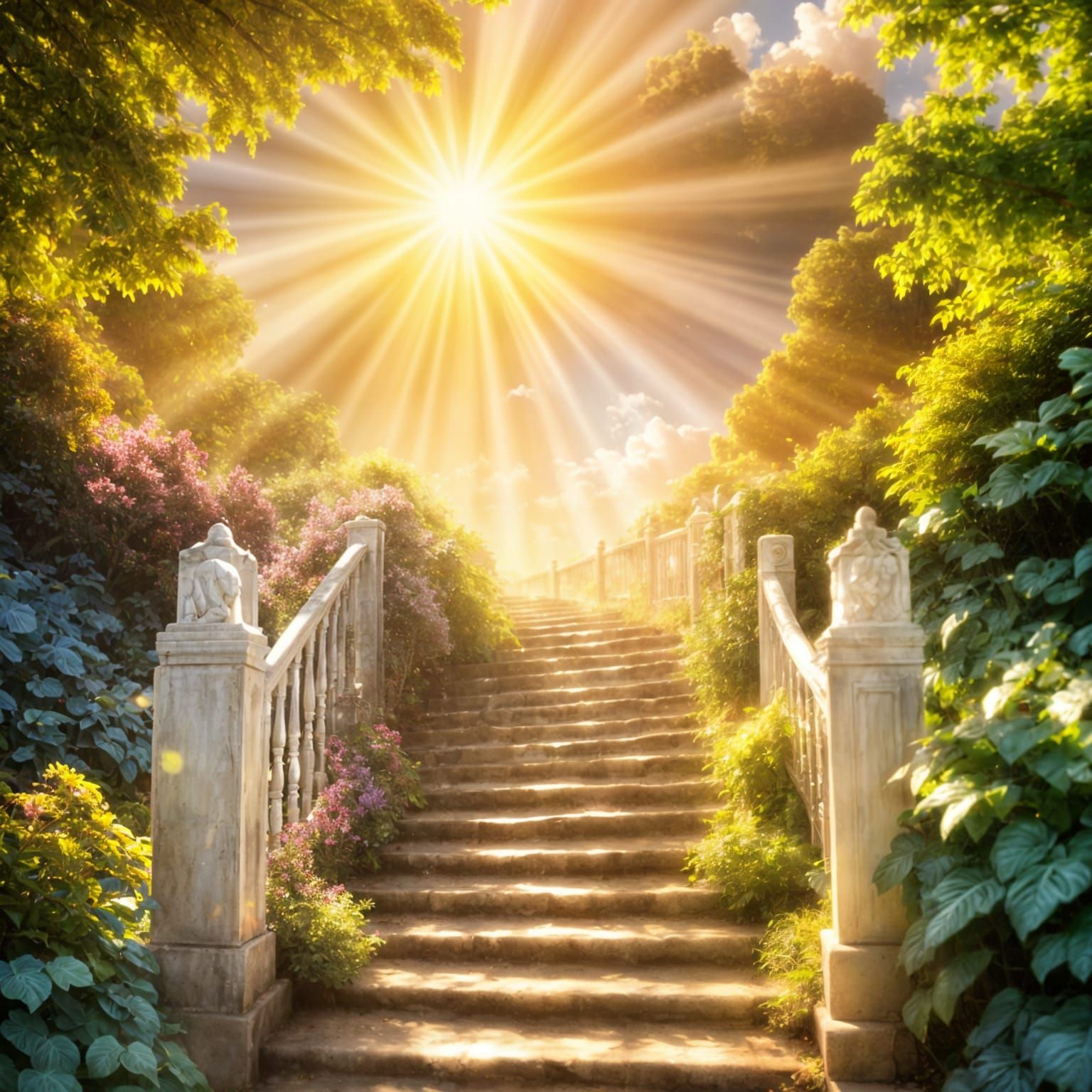 Stairway to Heaven Through Divine Clouds