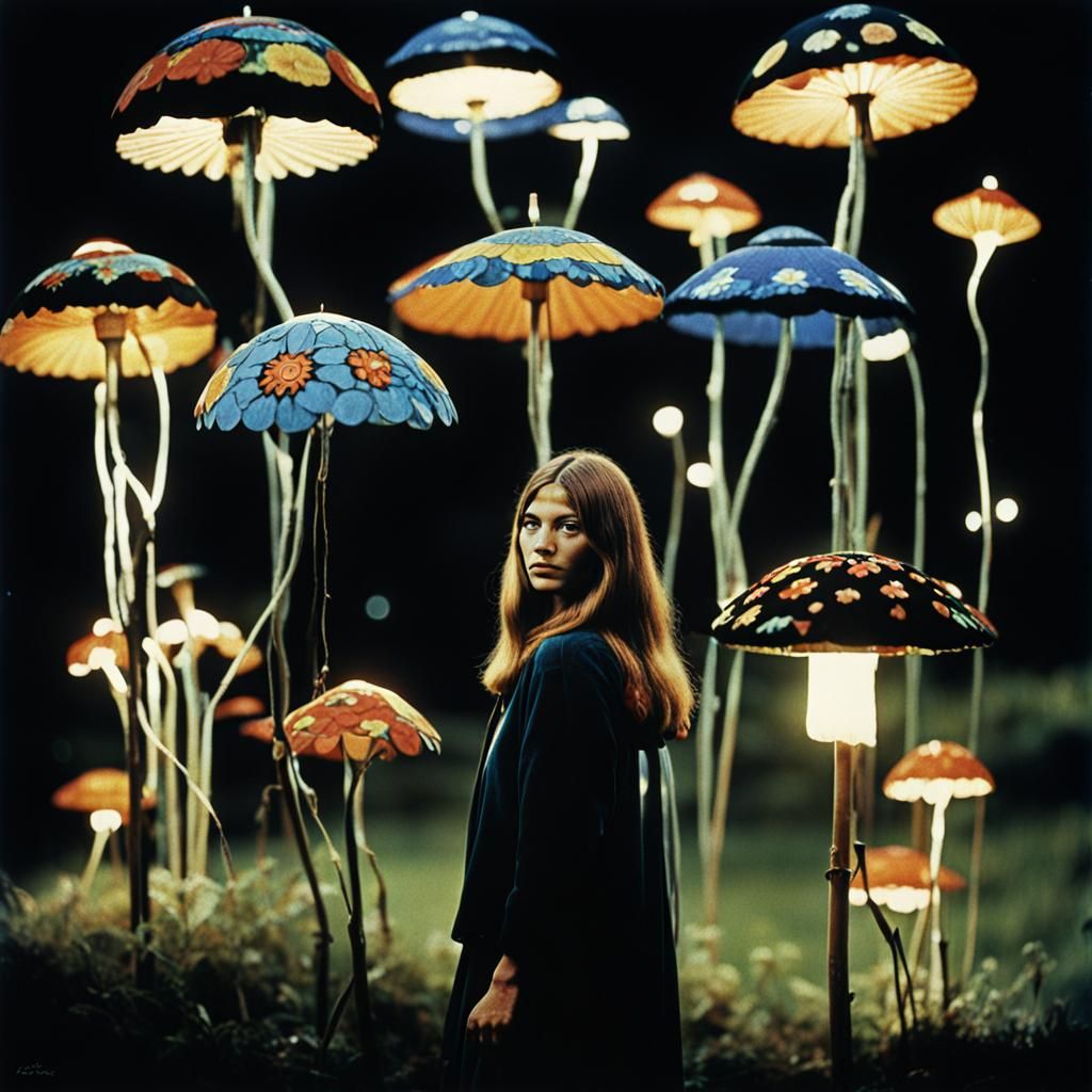 Hippie Woman Portrait, Circa 1966