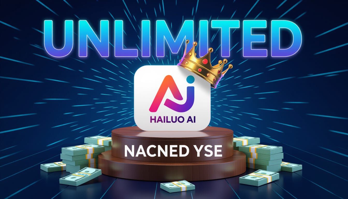 YouTube Thumbnail: Unlimited Power with Hailuo AI Logo