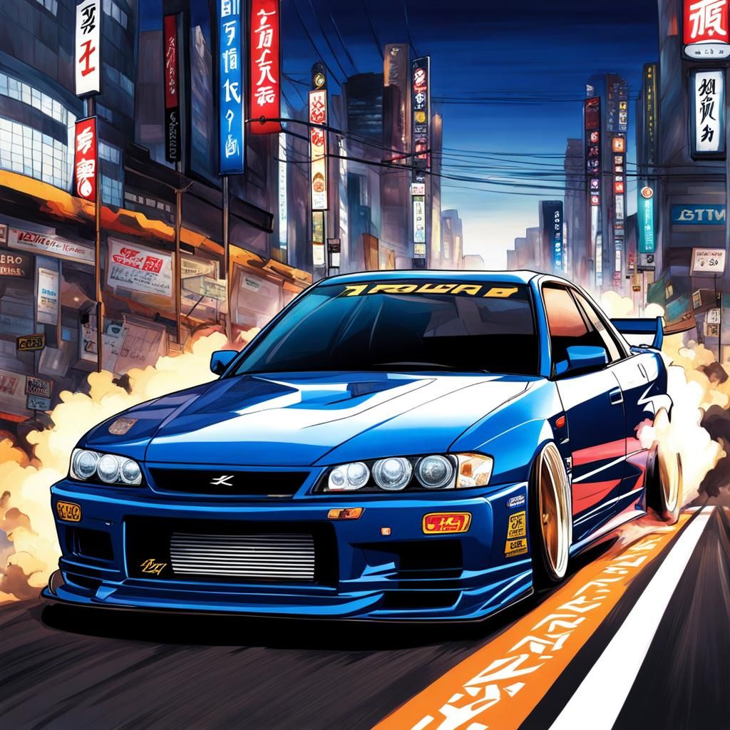 JZX100 Drifting in Anime Style
