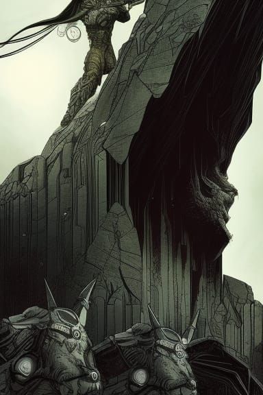 Angry Man in Dystopian Surrealism Style