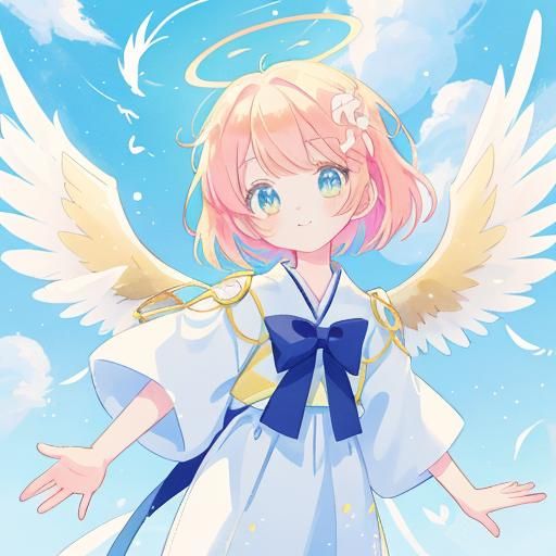 Anime Angel Girl in Japanese Manga Style