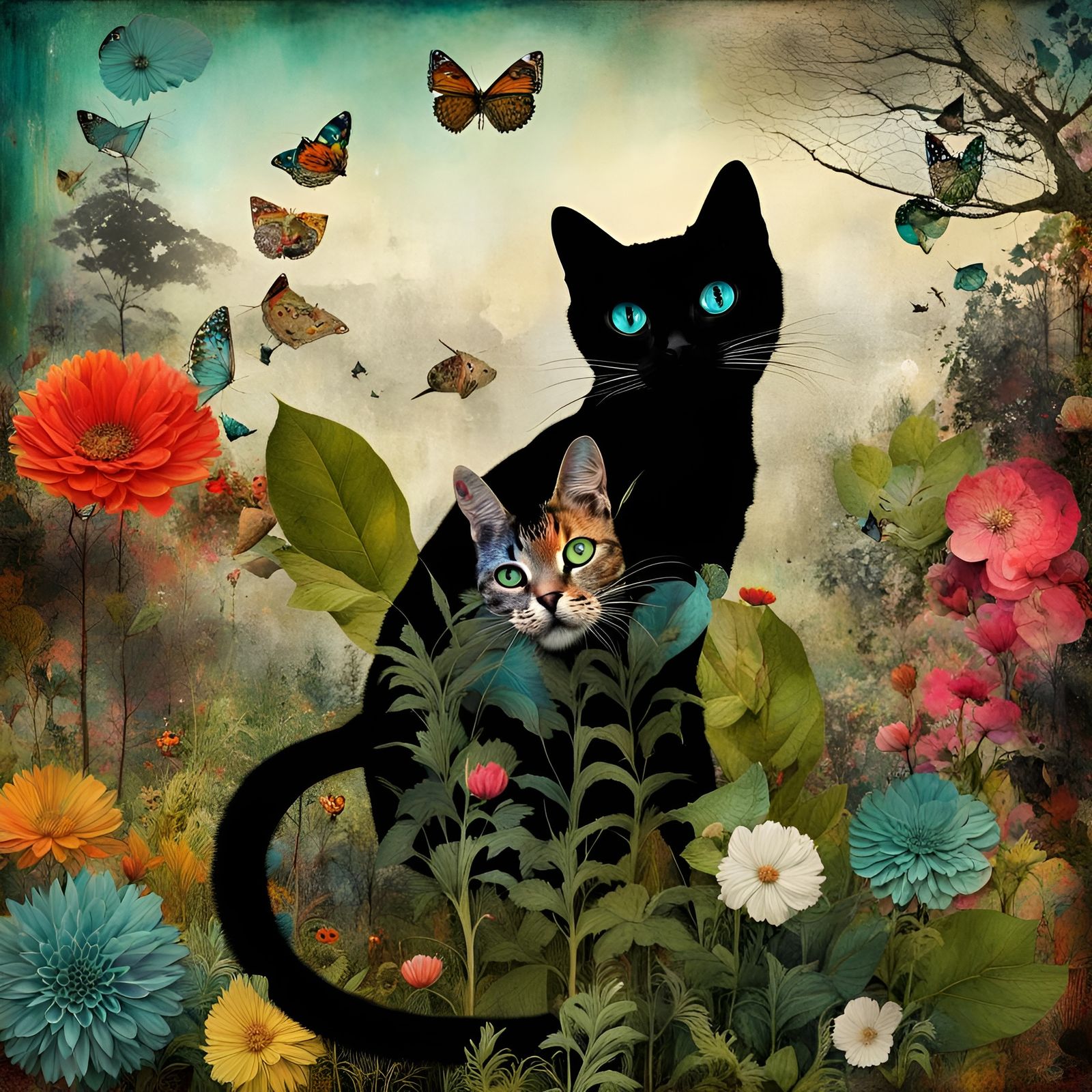 Biopunk Cats Collage