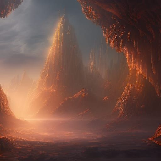 Fantastical Matte Painting of Happiness in Deep Color