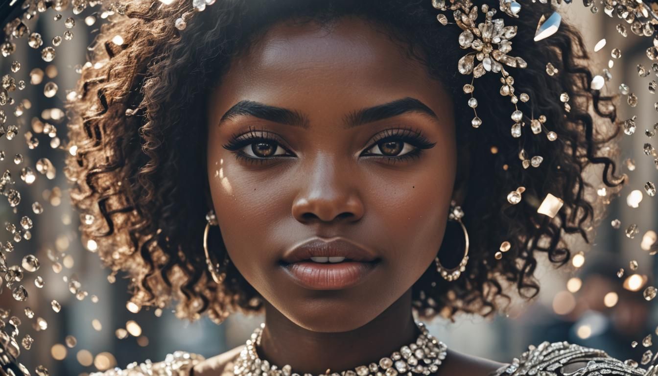 Glamorous Close-Up: Melanin Beauty in 8k HDR