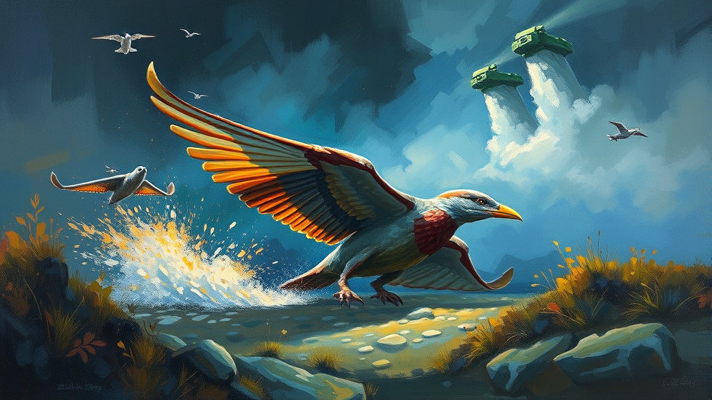 Colorful Abstract Oil Painting in James Gurney Style