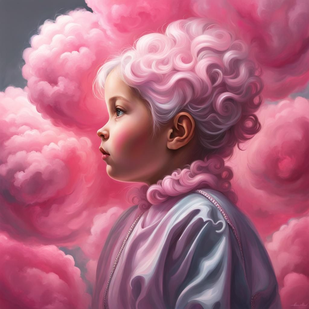 Hyperrealistic Childhood and Grandmotherhood in Pink and Gra...