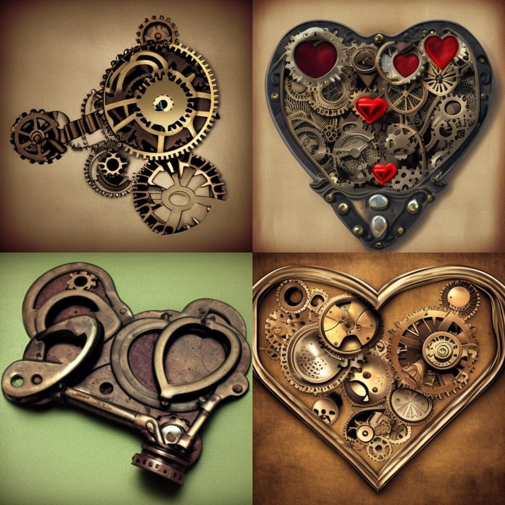 Old Steam Punk hearts
