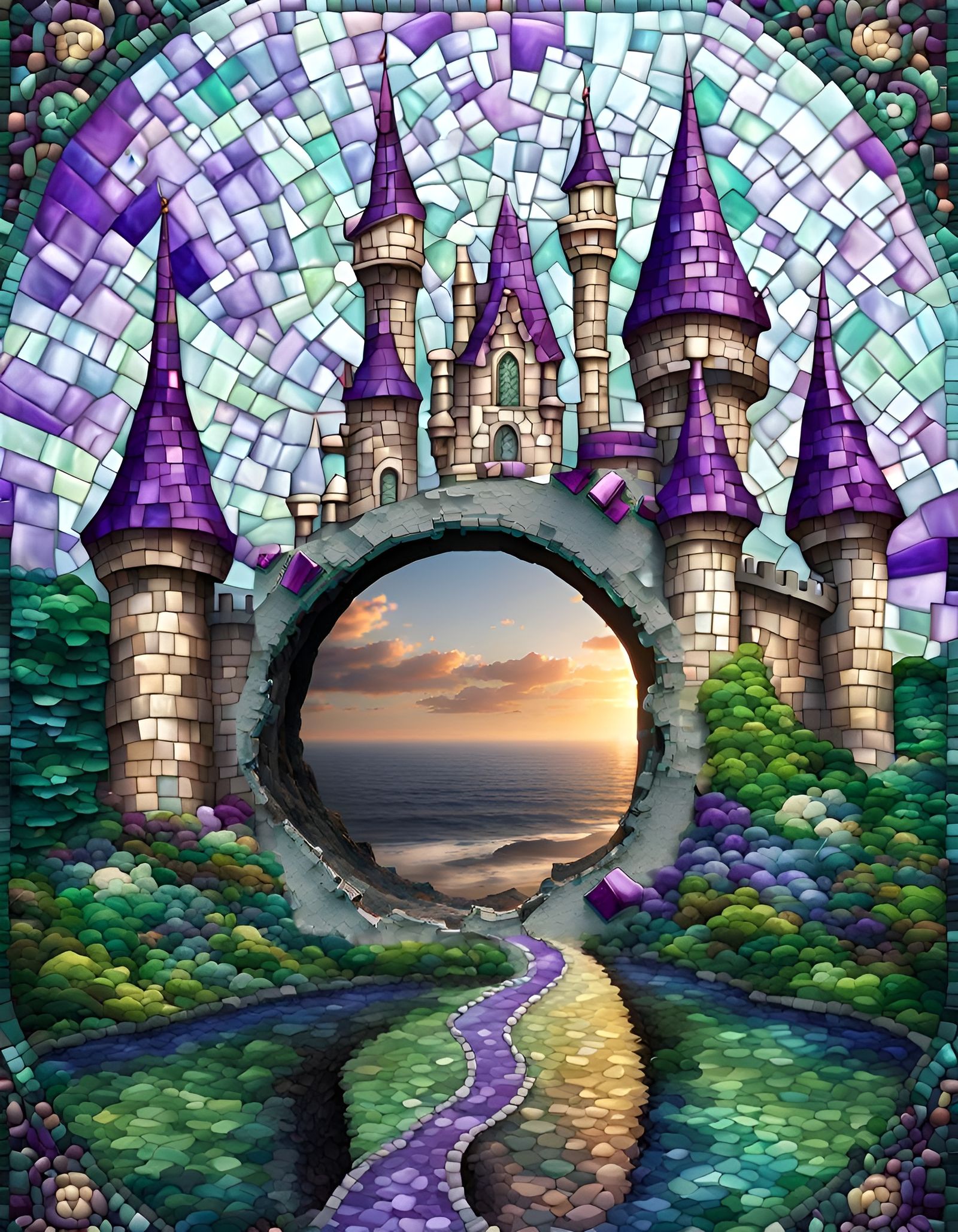 Ocean View through a Hole in the Mosaic