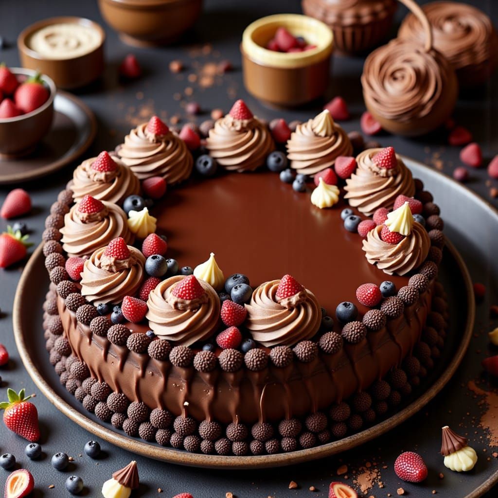 Decadent Chocolate Masterpiece in Artistic Style