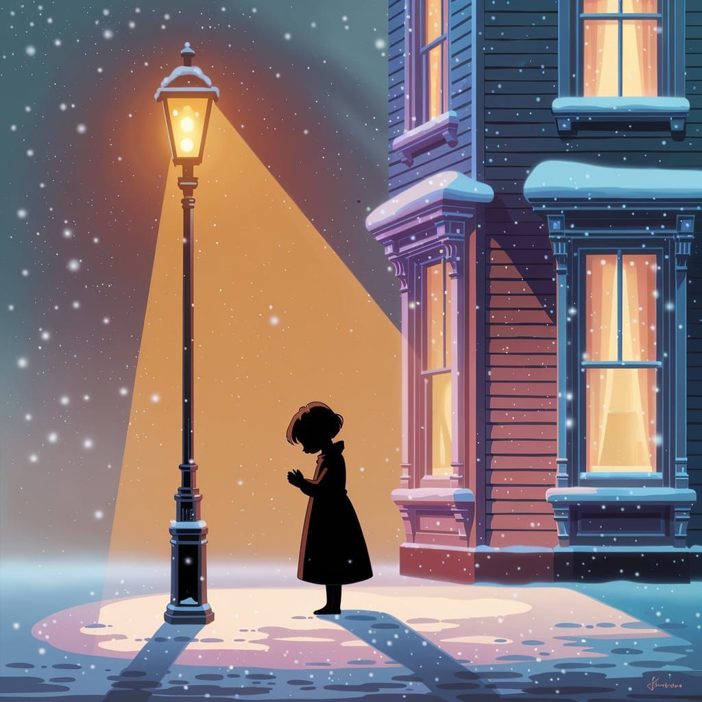 Figure Expresses Gratitude in Winter Anime Style