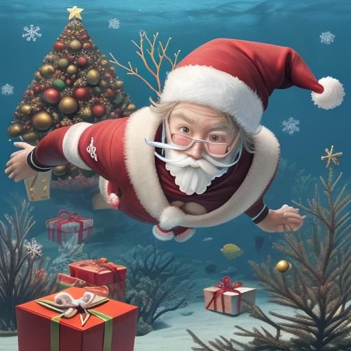 Snorkeling Santa Celebrates Christmas in Swanland