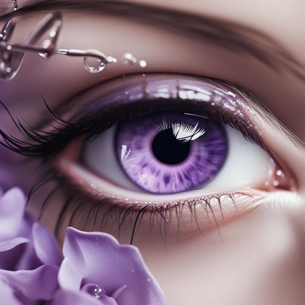 Crying Lilac Eye with Glassy Texture