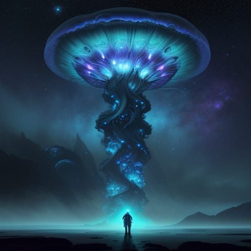 Cosmic Jellyfish Drifts Through Starry Expanse in Dreamlike ...