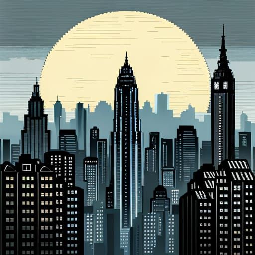 Dieselpunk City in Pixel Art Style