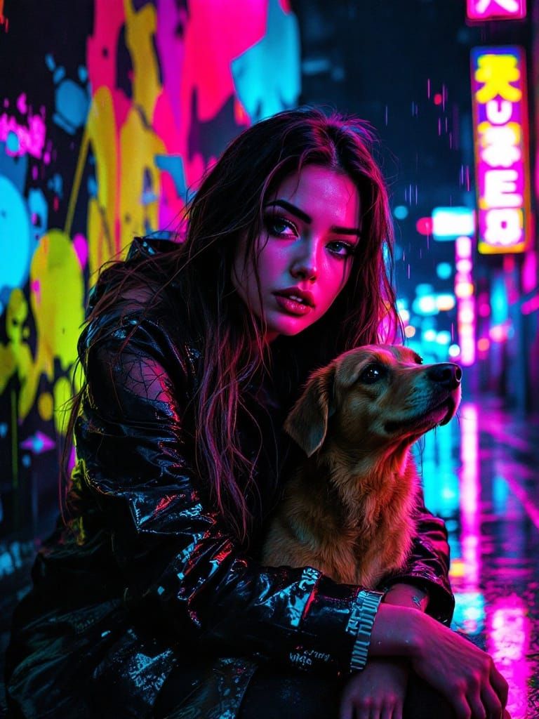 Electric Dreamscape in Neon Hues