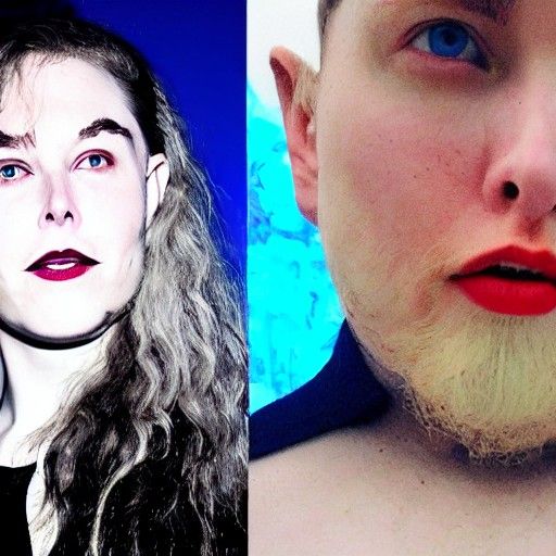 Elon Musk and Grimes: Digital Art Portrait