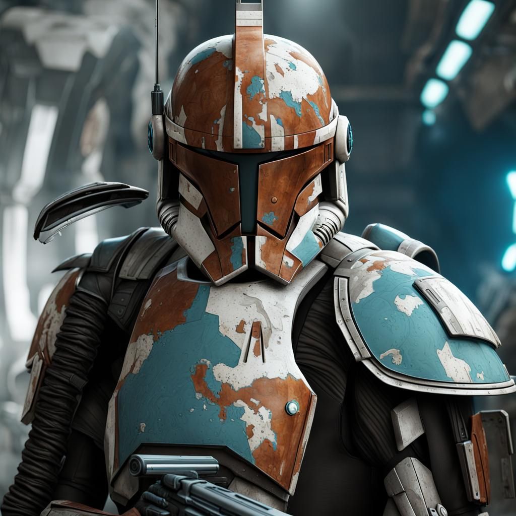 Republic Clone Commando in Full Armor: Digital Matte Paintin...