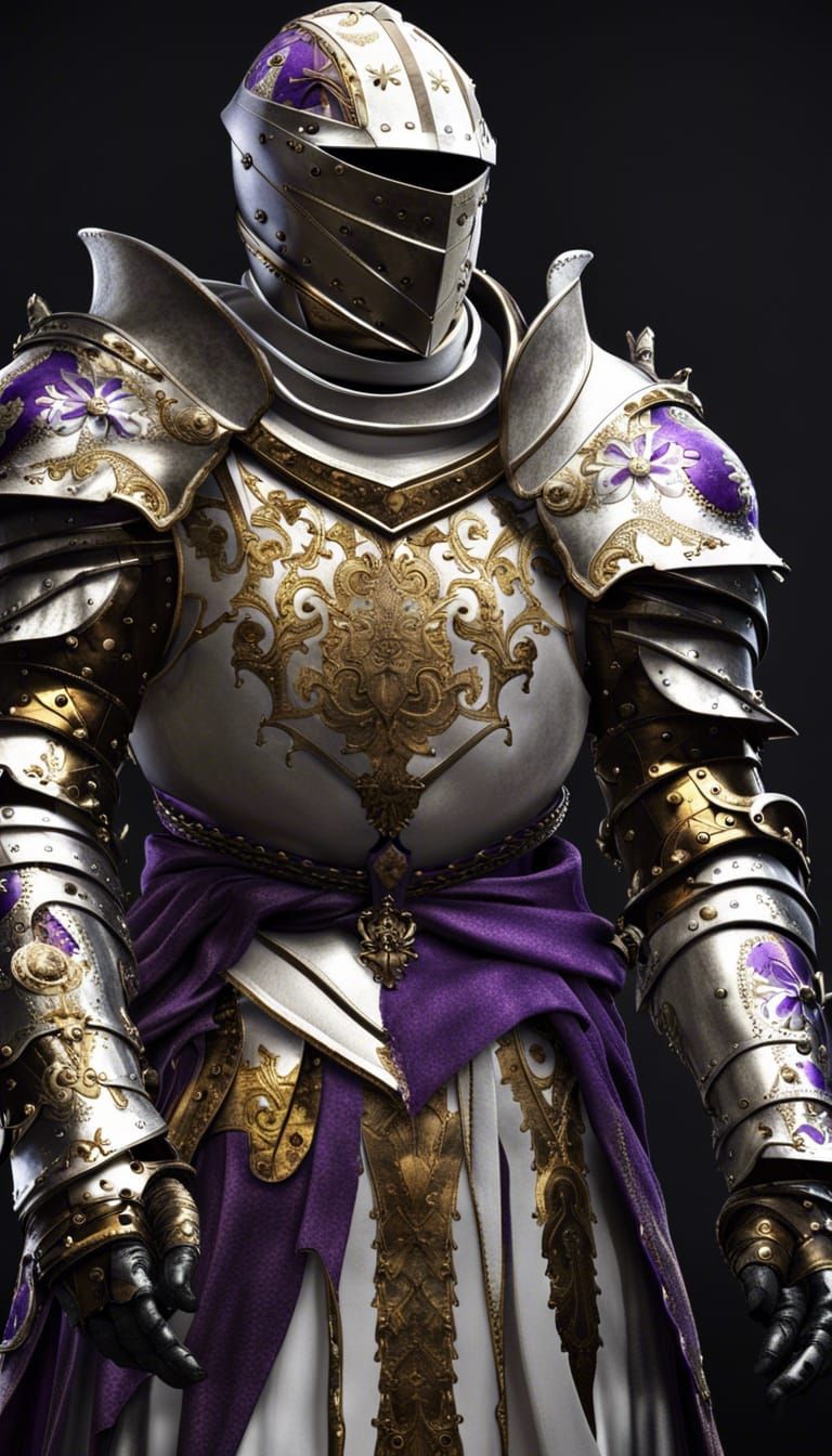 Medieval Knight in Holy Armor: Dark Fantasy