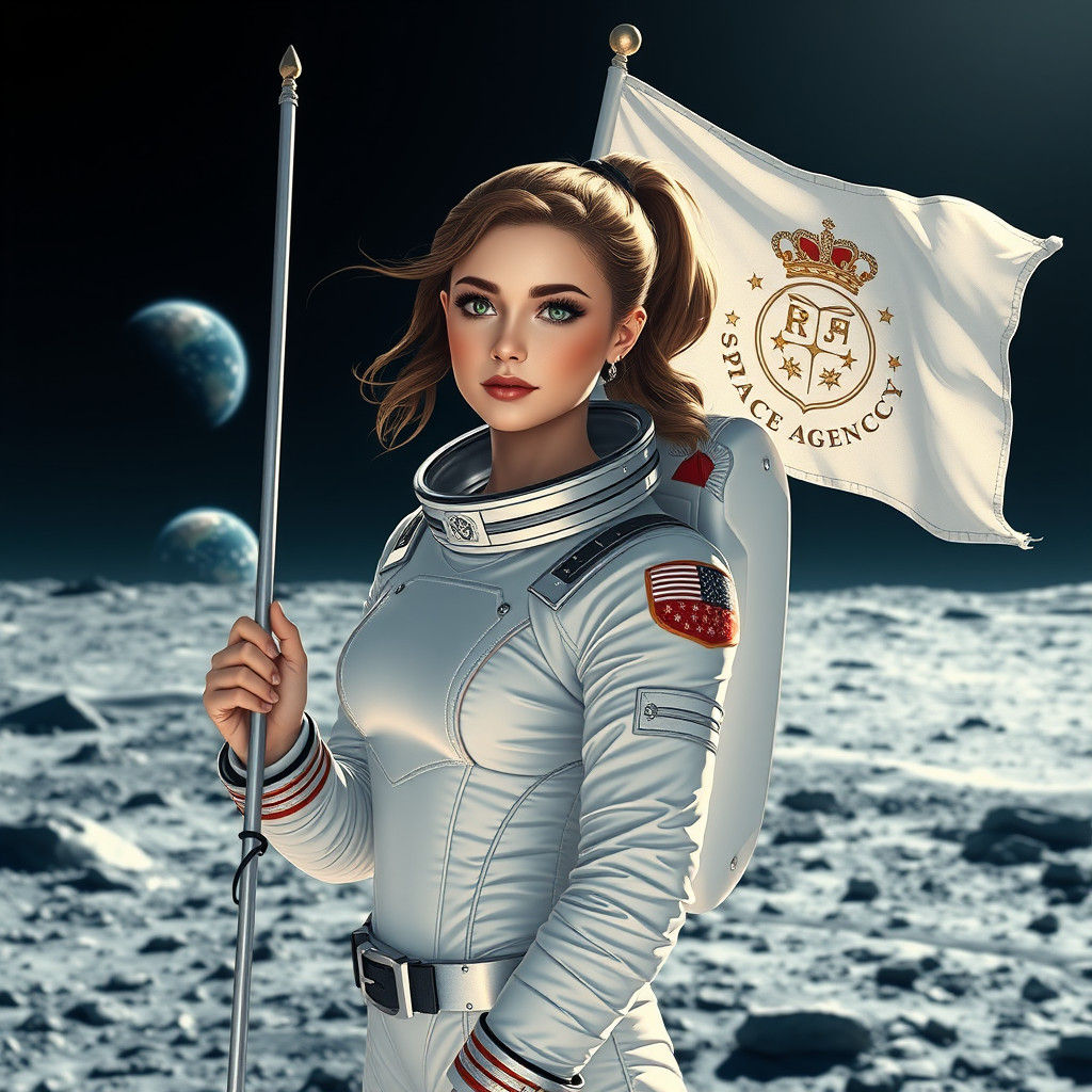 Princess Bella as Astronaut on the Moon
