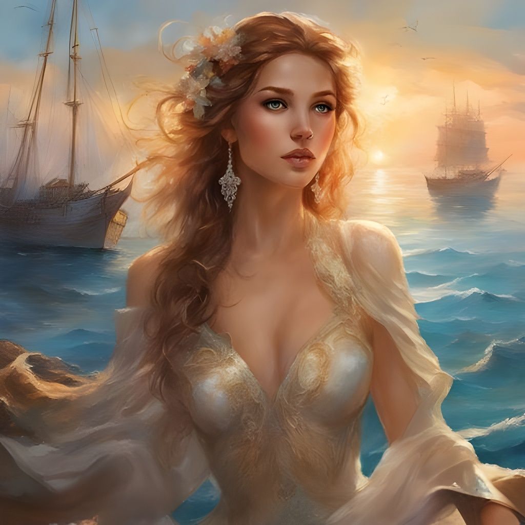 Beautiful Seaman Portrait in Splash Art Style