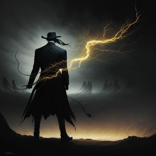 Confronting Shadows: A Surrealist Portrait of Inner Turmoil