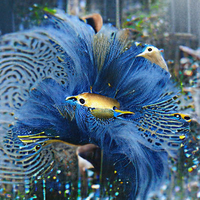 Aphrodite with Peacock Feathers in Anime Style