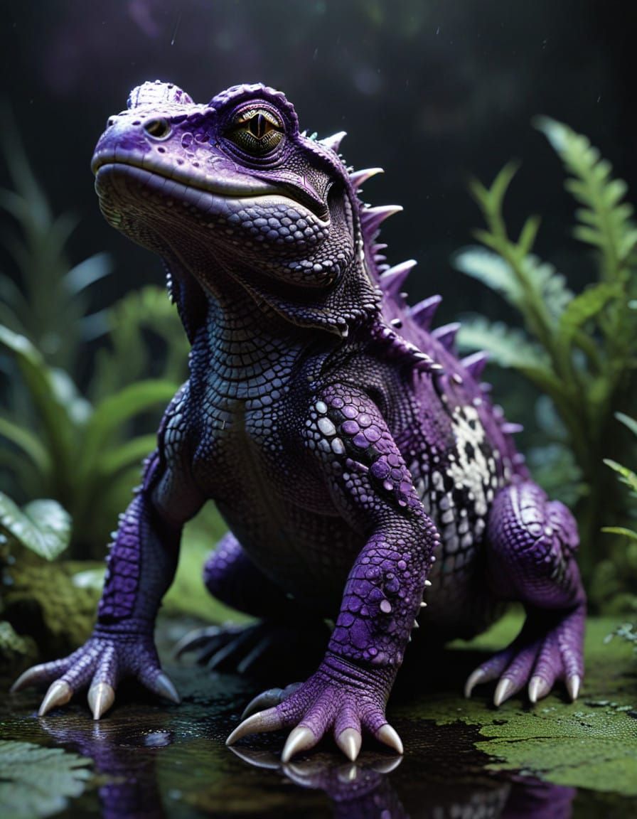 Fantastical Amphibian Hybrid in Deep, Dark Fantasy Style