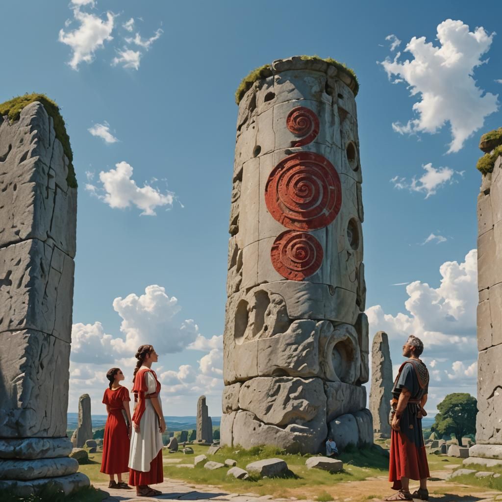Ancient Roman Scene with Standing Stone