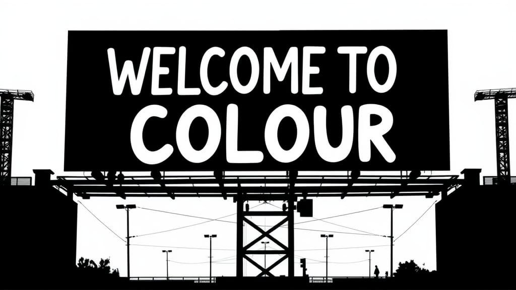 Giant Billboard Silhouette in Complementary Colors