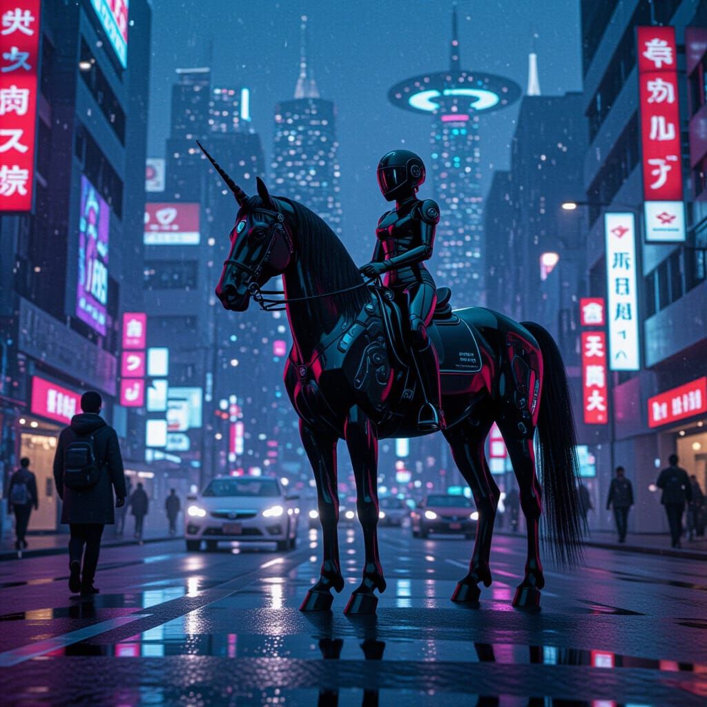 Futuristic Cityscape: Robotic Galactic Chaos