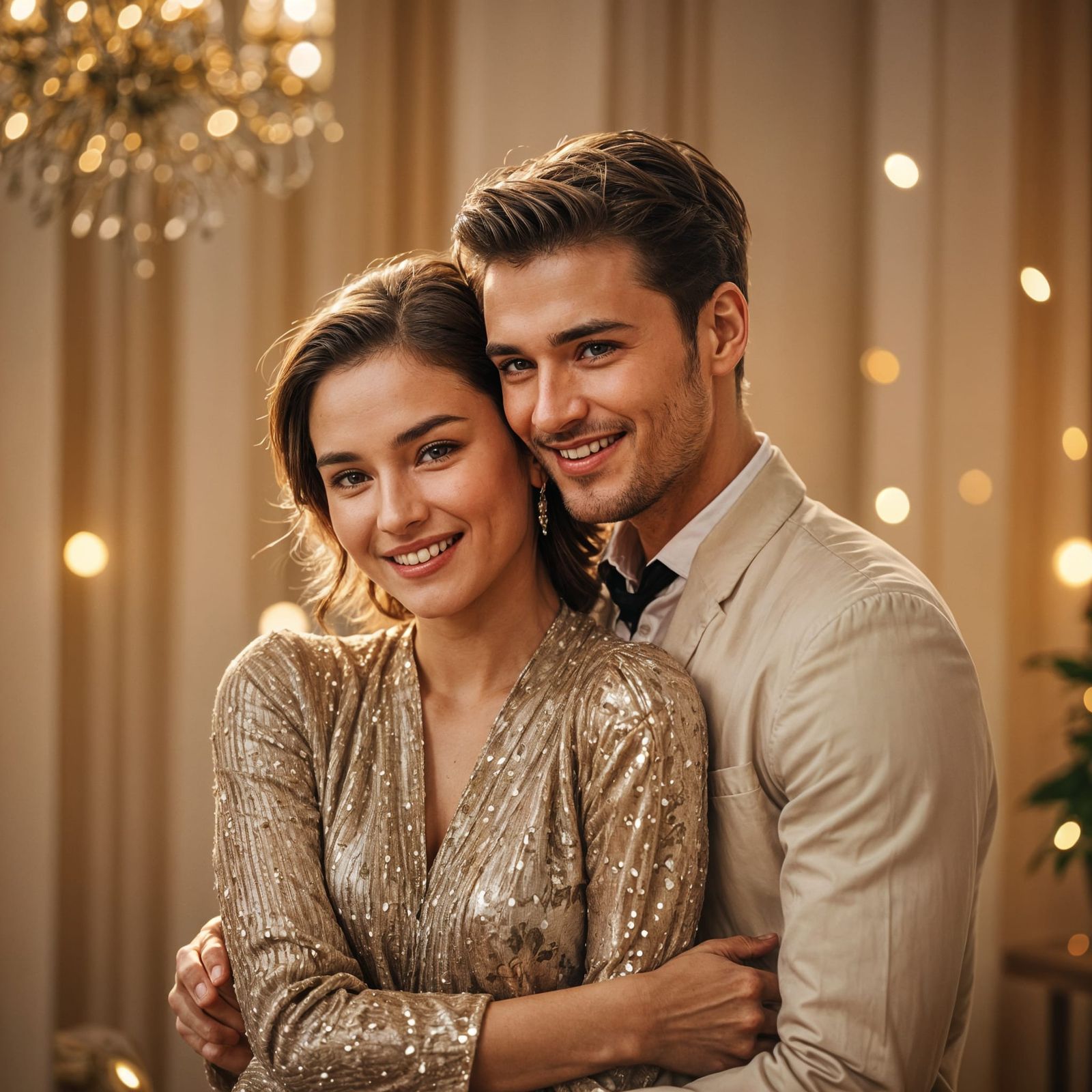 AI-Generated Collage: Couples, Handsome Men, Beautiful Women