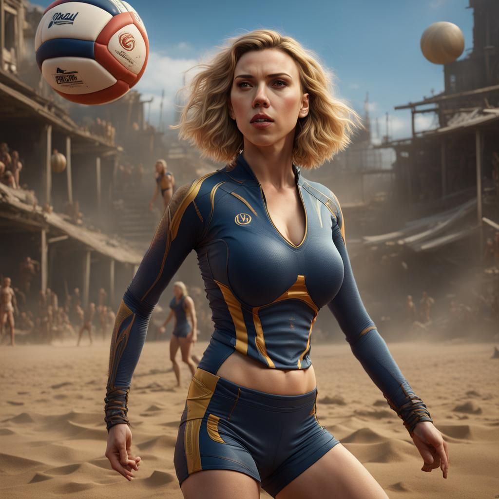 Volleyball Player in Detailed Digital Fantasy Art