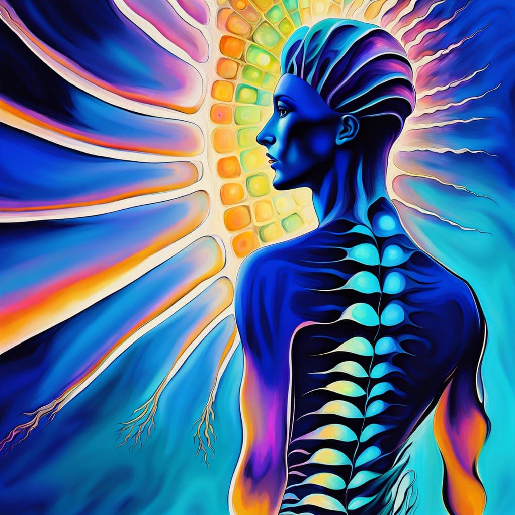 Vibrant Spine Ascends through Cosmic Vortex