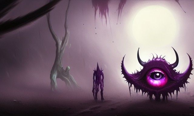 Anime Flying Purple People Eater Monster in 8k