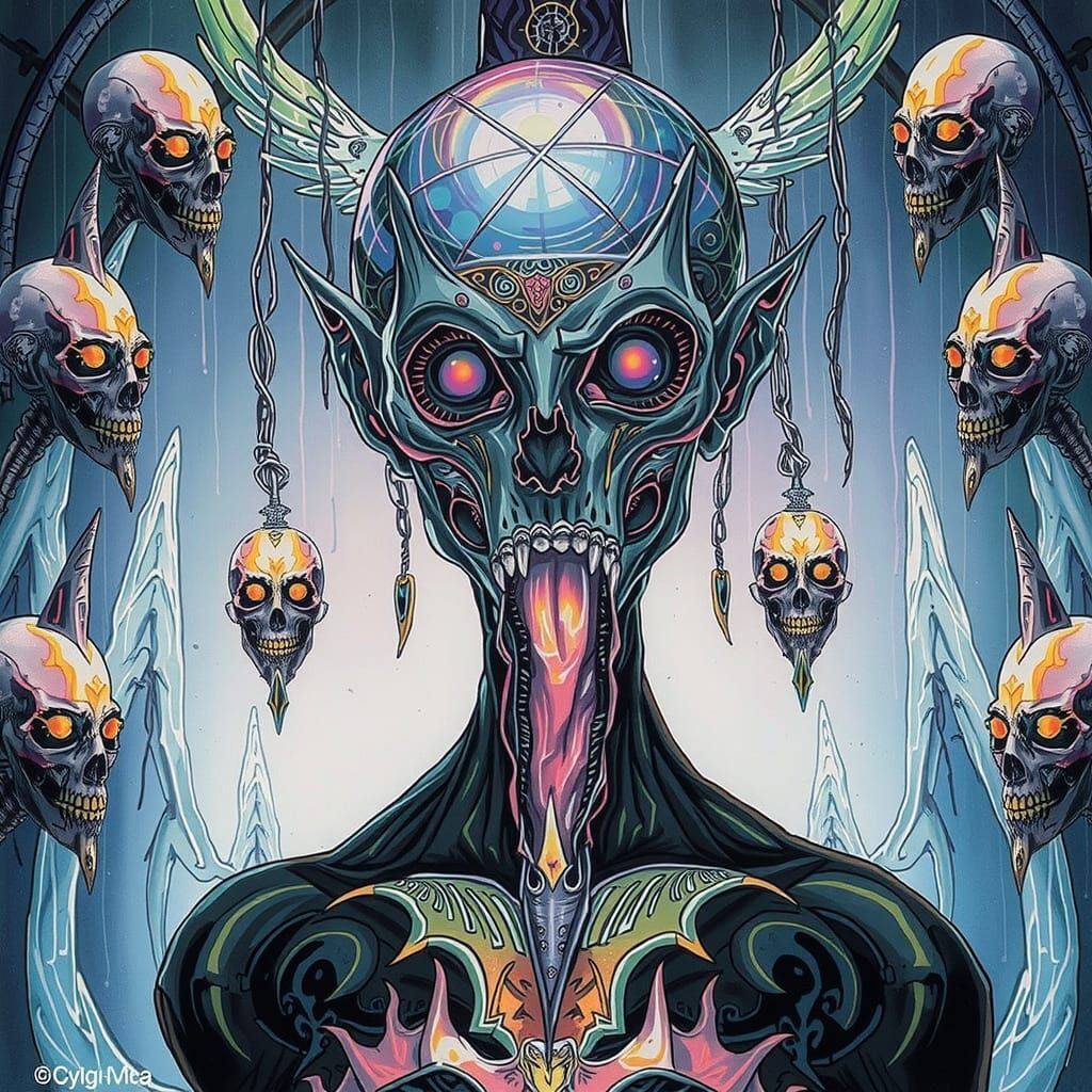 Ethereal Cenobite Entity in Candy Art Style