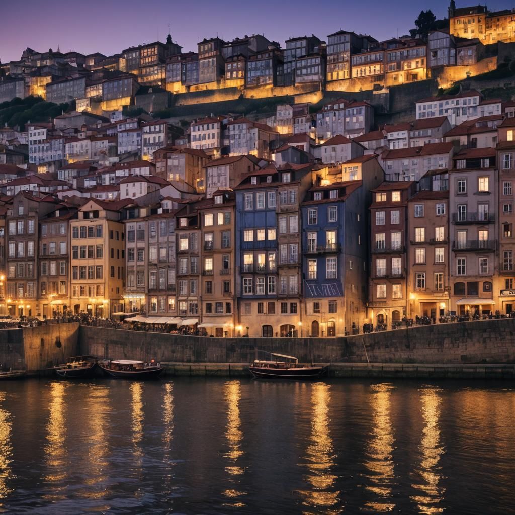 Oporto's Ribeira District at Dusk: Cinematic HDR Photography
