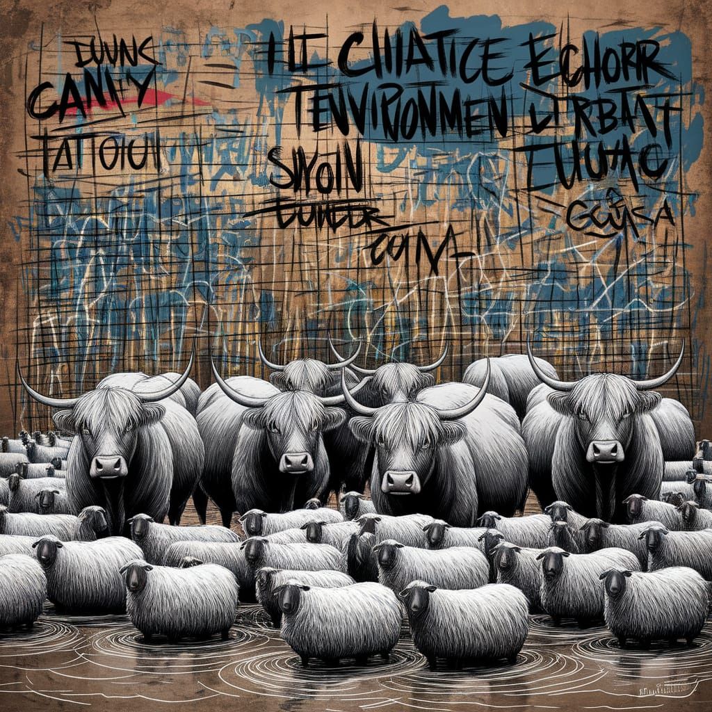 Cattle in muddy waters