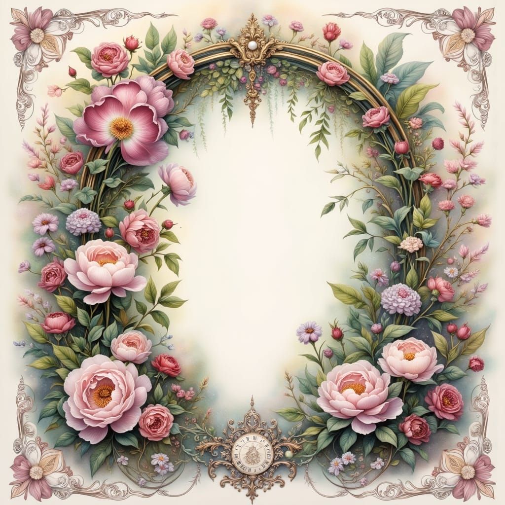 Victorian Ephemeral Garden Gate Scrapbook Page