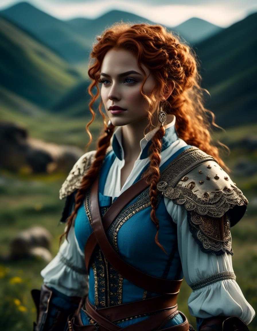 Androgynous Medieval Portrait in Hyperreal Acrylic