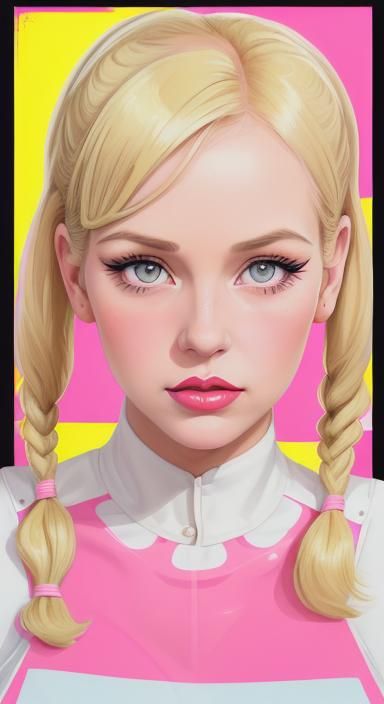 Blonde Pin-Up in Pop Art Style