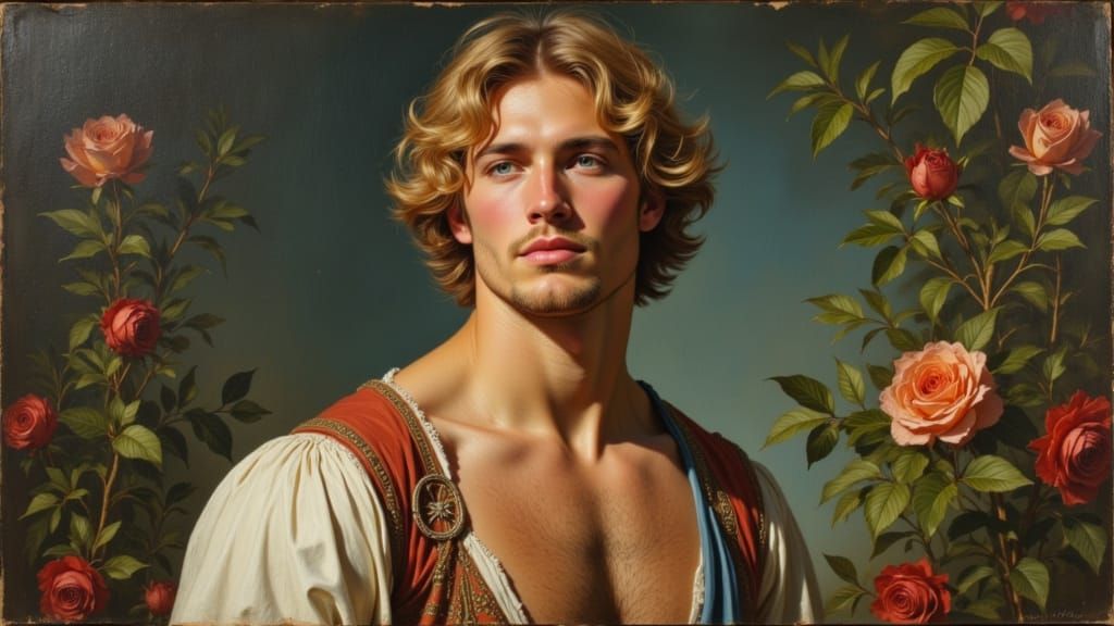 Italian Nobleman Portrait in Michelangelo Style Oil Painting